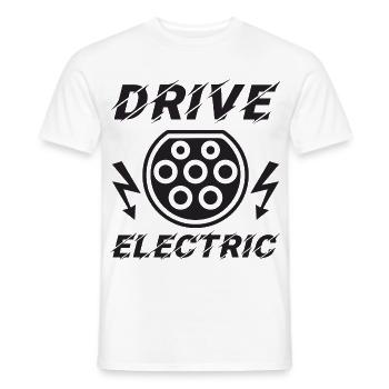 Conduite électrique Type 2 Plug Supercharge Electric - T-shirt homme - blanc - Devant - AI Model Male 178 dark (178cm)