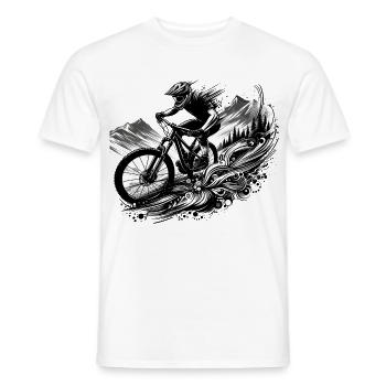 VTT VTT Descente Cadeau - T-shirt homme - blanc - Devant - AI Model Male 178 dark (178cm)