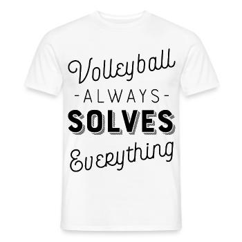 Volleyball - Männer T-Shirt - Weiß - Vorne - AI Model Male 178 dark (178cm)