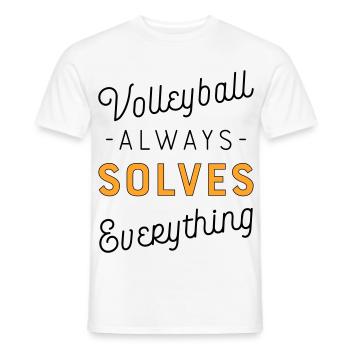 Volleyball - Männer T-Shirt - Weiß - Vorne - AI Model Male 178 dark (178cm)