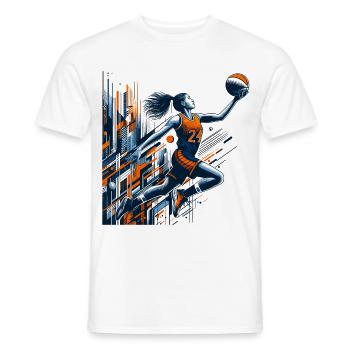 Frau Basketball Dunking Design - Männer T-Shirt - Weiß - Vorne - AI Model Male 178 dark (178cm)