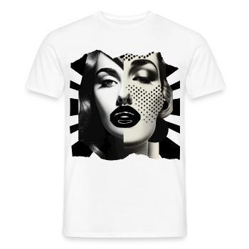 Photo collage Black & White - Men's T-Shirt - white - Front - AI Model Male 178 dark (178cm)