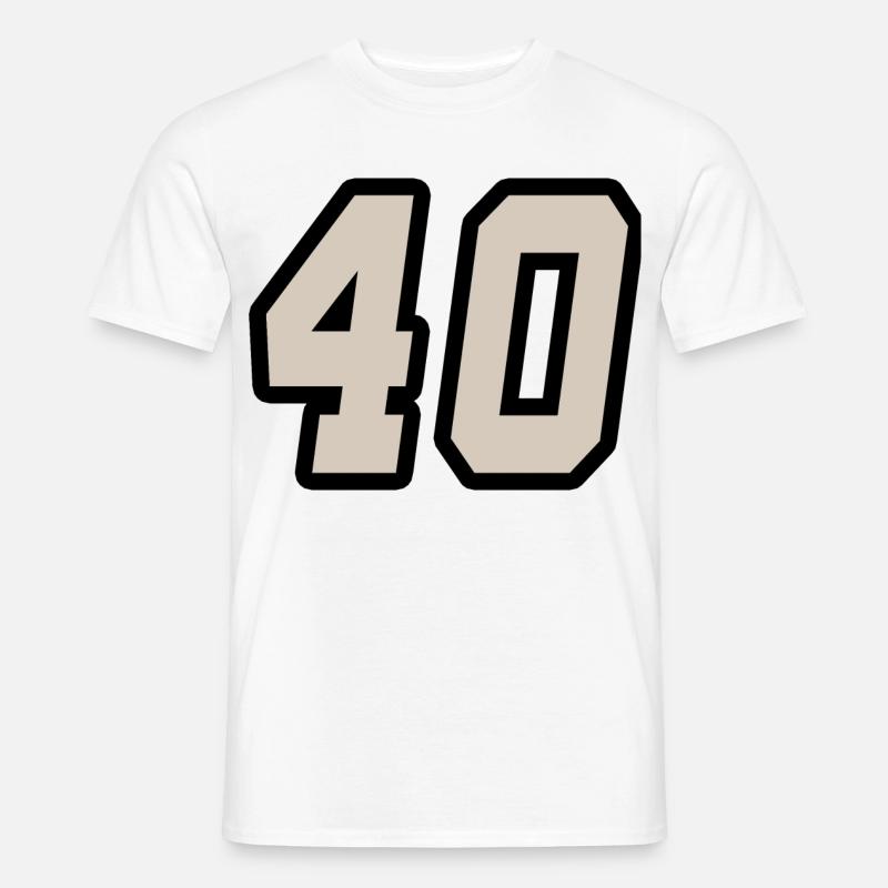 Nummer vierzig 40 - Männer T-Shirt - Weiß