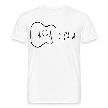 Gitarre mit Herzschlag und Noten * - Männer T-Shirt - Weiß - Vorne - AI Model Male 178 dark (178cm)