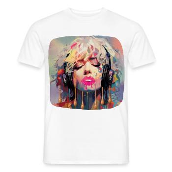 Pop Art & Music - Men's T-Shirt - white - Front - AI Model Male 178 dark (178cm)