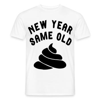 Chaque réveillon du Nouvel An, c’est le même... # - T-shirt homme - blanc - Devant - AI Model Male 178 dark (178cm)