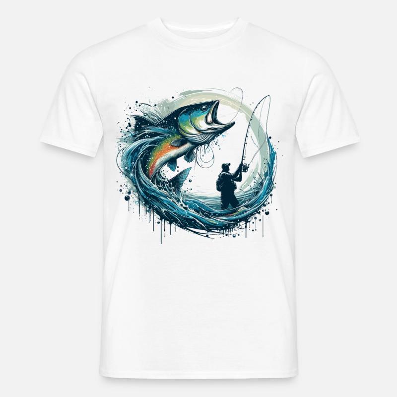 Angeln dynamisch Geschenk - Männer T-Shirt - Weiß