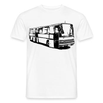 Setra Bus Setra S215 UL - Männer T-Shirt - Weiß - Vorne - AI Model Male 178 dark (178cm)