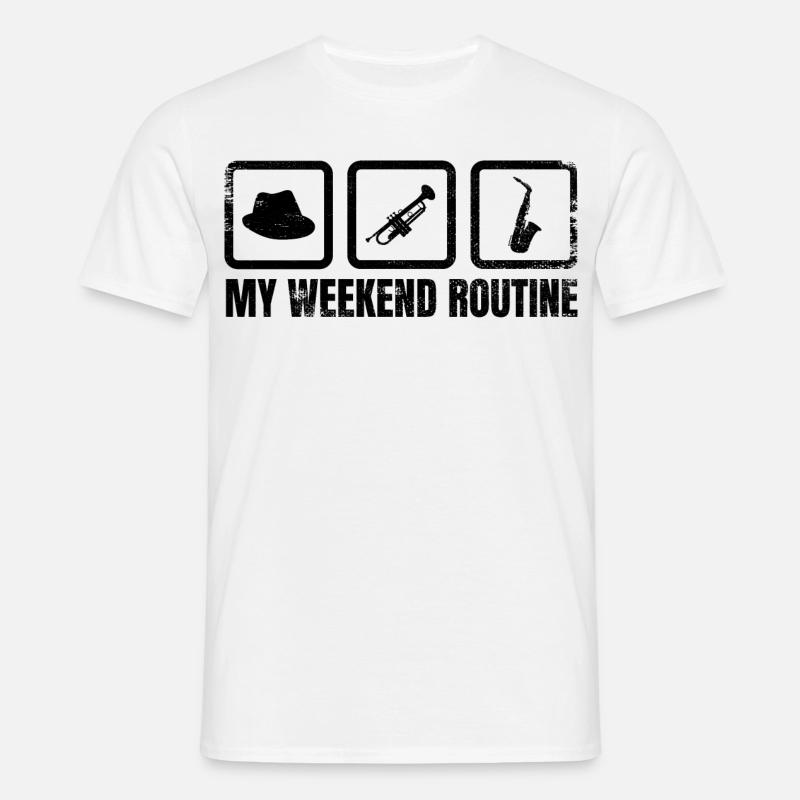 Meine Wochenendroutine - Männer T-Shirt - Weiß