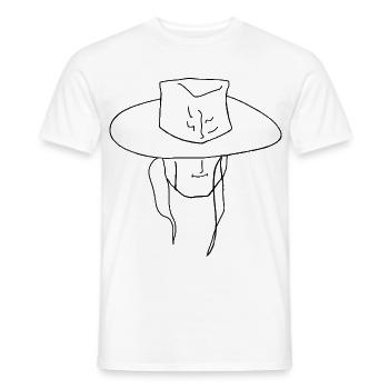Breitkrempe Silhouette Hut - Männer T-Shirt - Weiß - Vorne - AI Model Male 178 dark (178cm)