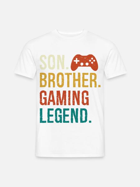 Sohn Bruder Gaming-Legende Sohn Bruder Videospieler - Männer T-Shirt - Weiß
