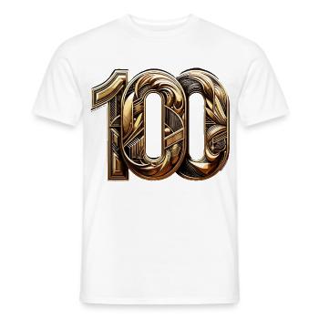 100 ans or moderne 100e cadeau d’anniversaire - T-shirt homme - blanc - Devant - AI Model Male 178 dark (178cm)