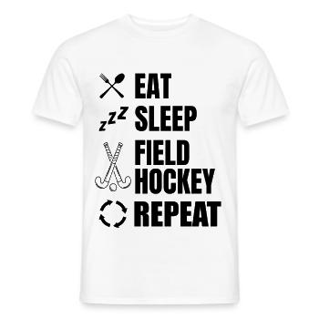 Feldhockey Tagesablauf - Männer T-Shirt - Weiß - Vorne - AI Model Male 178 dark (178cm)