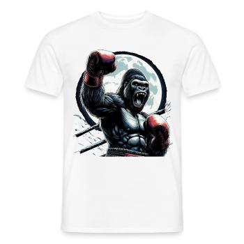 Gorilla Boxer Kämpfer Boxen Mond Geschenk - Männer T-Shirt - Weiß - Vorne - AI Model Male 178 dark (178cm)