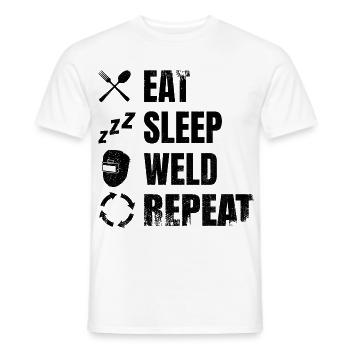 Eat Sleep Weld Repeat - Men's T-Shirt - white - Front - AI Model Male 178 dark (178cm)
