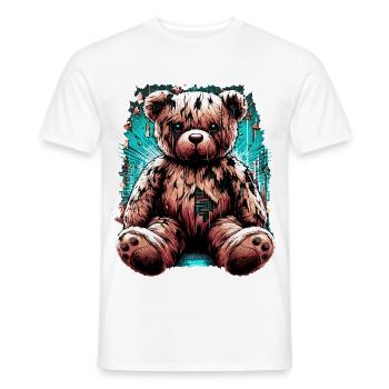 Vintage Teddy Bear Cuddly Bear - Men's T-Shirt - white - Front - AI Model Male 178 dark (178cm)