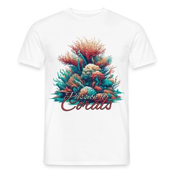 Passion pour le cadeau corail - T-shirt homme - blanc - Devant - AI Model Male 178 dark (178cm)