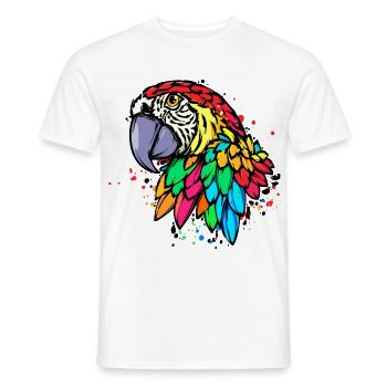 Bird, Parrot, Zoo, Animal, Animal Lover, Pet - Men's T-Shirt - white - Front - AI Model Male 178 dark (178cm)