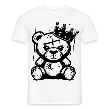 Bärenkönig | Graffiti Street Art Handwritten Shirt - Männer T-Shirt - Weiß - Vorne - AI Model Male 178 dark (178cm)