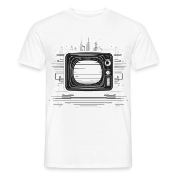 Retro TV Drawing - Men's T-Shirt - white - Front - AI Model Male 178 dark (178cm)