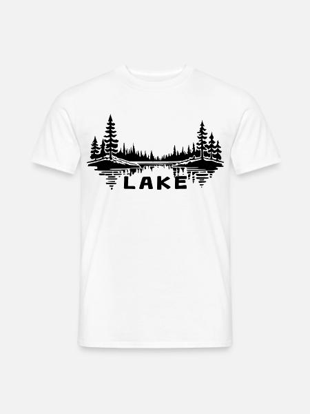 See-Reflexion [Schwarz] - Männer T-Shirt - Weiß