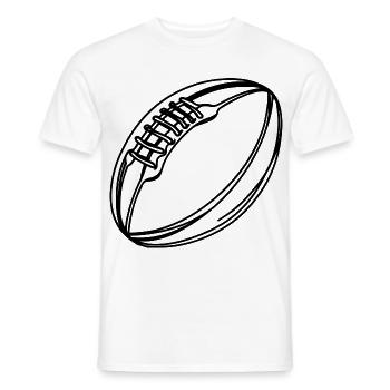 Rugby Ball - Men's T-Shirt - white - Front - AI Model Male 178 dark (178cm)