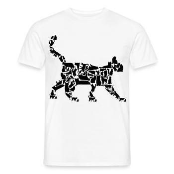 Chat - T-shirt homme - blanc - Devant - AI Model Male 178 dark (178cm)