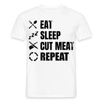 Butcher's Saying - Men's T-Shirt - white - Front - AI Model Male 178 dark (178cm)