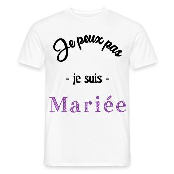 MARIEE. FUTURE MARIEE - T-shirt homme - blanc - Devant - AI Model Male 178 dark (178cm)