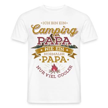 Camping Papa Lagerfeuer Camper Zelten Campingplatz - Männer T-Shirt - Weiß - Vorne - AI Model Male 178 dark (178cm)