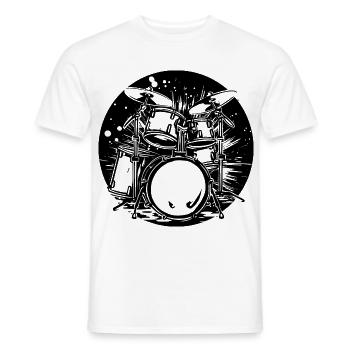 Graphismes de batterie - T-shirt homme - blanc - Devant - AI Model Male 178 dark (178cm)
