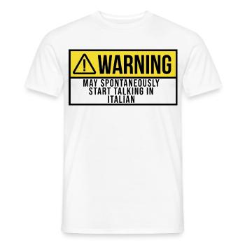 Italian - Men's T-Shirt - white - Front - AI Model Male 178 dark (178cm)