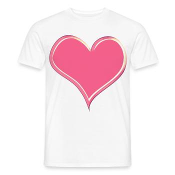 Heart ❤️ Love - Men's T-Shirt - white - Front - AI Model Male 178 dark (178cm)