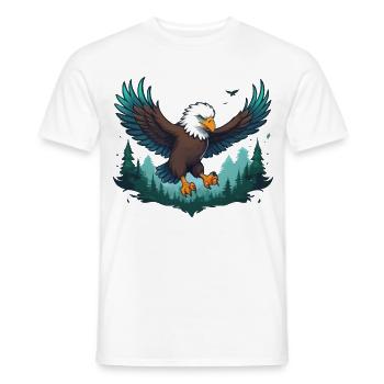 Adler fliegt über Wald - Männer T-Shirt - Weiß - Vorne - AI Model Male 178 dark (178cm)