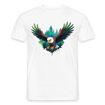 Adler jagt im Wald - Männer T-Shirt - Weiß - Vorne - AI Model Male 178 dark (178cm)