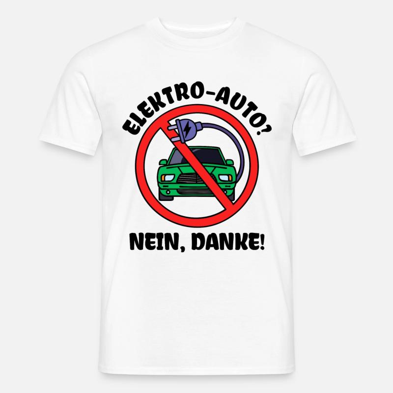 Tanken Statement Antrieb E-auto Energiespeicher - Männer T-Shirt - Weiß