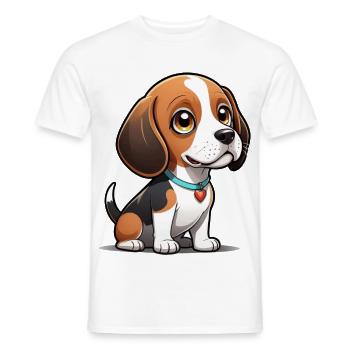 Beagle Heart Pup - Men's T-Shirt - white - Front - AI Model Male 178 dark (178cm)