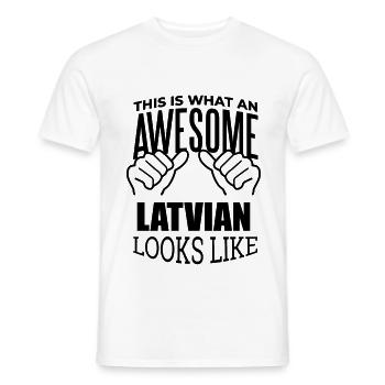 Lettonie - T-shirt homme - blanc - Devant - AI Model Male 178 dark (178cm)