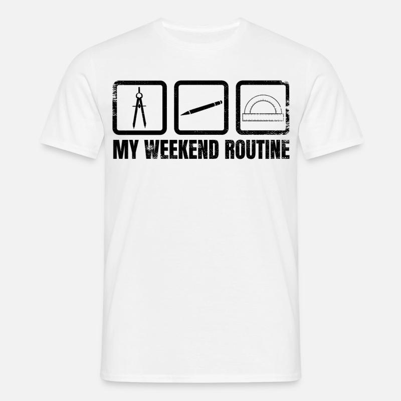 Meine Wochenendroutine - Männer T-Shirt - Weiß