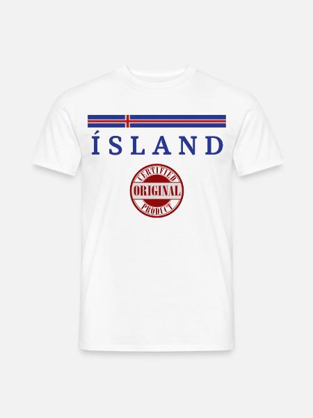 Drapeau de l’Islande, fierté islandaise - T-shirt homme - blanc