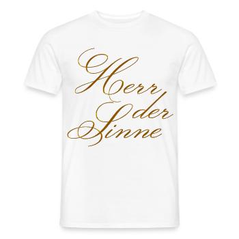 Herr der Sinne - Männer T-Shirt - Weiß - Vorne - AI Model Male 178 dark (178cm)
