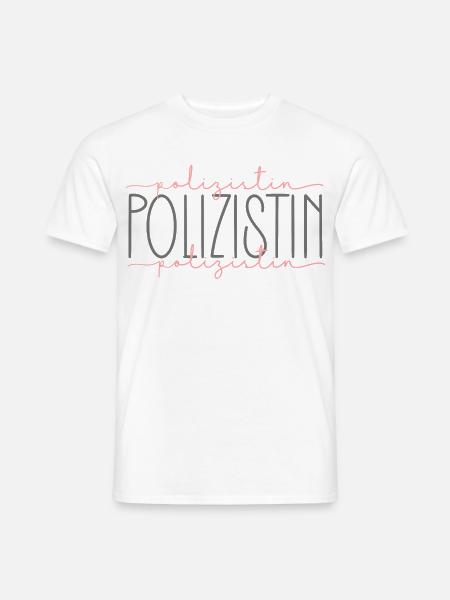 Polizistin Geschenk Polizei Beamtin Beruf - Männer T-Shirt - Weiß