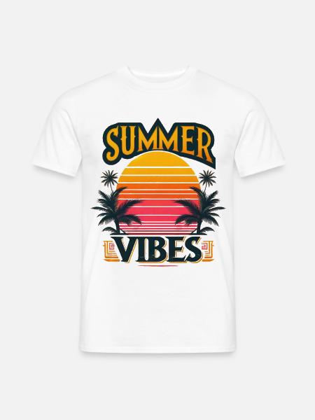 Tropical Summer Vibes: Sunset Adventure Awaits - Men's T-Shirt - white