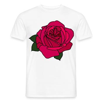 Pink Rose - Men's T-Shirt - white - Front - AI Model Male 178 dark (178cm)