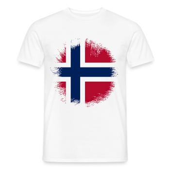 Conception du drapeau de la Norvège Grunge Norge Norvège - T-shirt homme - blanc - Devant - AI Model Male 178 dark (178cm)