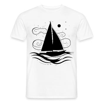 Sailing Sketch - Men's T-Shirt - white - Front - AI Model Male 178 dark (178cm)