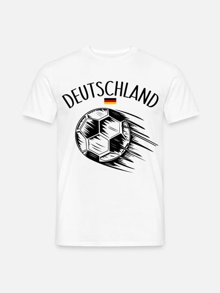 Deutschland Flagge Fußball im Flug - Männer T-Shirt - Weiß