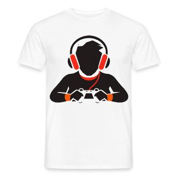 Dessin d’amateur de jeux - T-shirt homme - blanc - Devant - AI Model Male 178 dark (178cm)