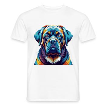 Alpine Mastiff Dog Breed Colorful Cartoon Kawaii - Men's T-Shirt - white - Front - AI Model Male 178 dark (178cm)