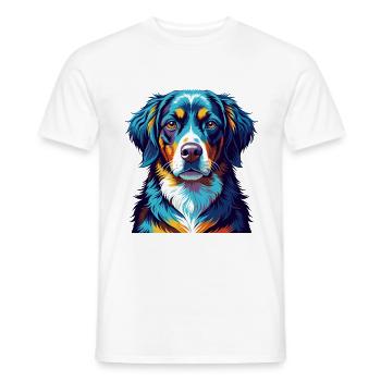 Appenzeller Sennenhund Dog Breed Cartoon Kawaii - Men's T-Shirt - white - Front - AI Model Male 178 dark (178cm)